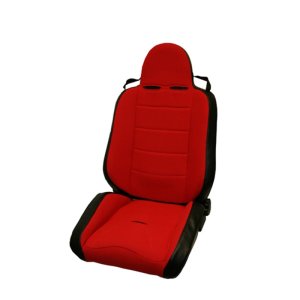 Jeep Wrangler Off-Road Racing Seat - Front - Rugged Ridge - Reclinable with Lumbar Support - Red w/ Black - `97-`02
